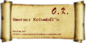 Omoracz Kolumbán névjegykártya